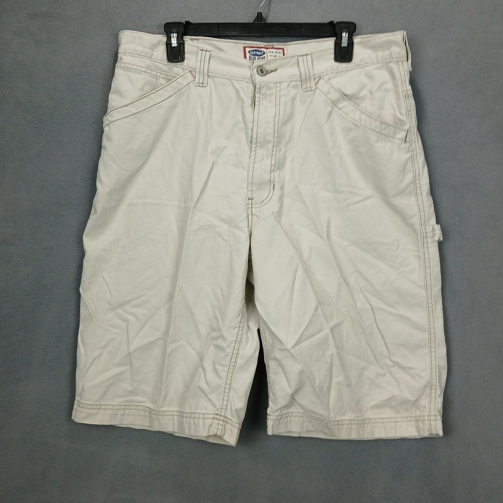 Old Navy Cargo Shorts Men 36 Beige Cotton Denim Climbing Hiking Outdoor Workwear